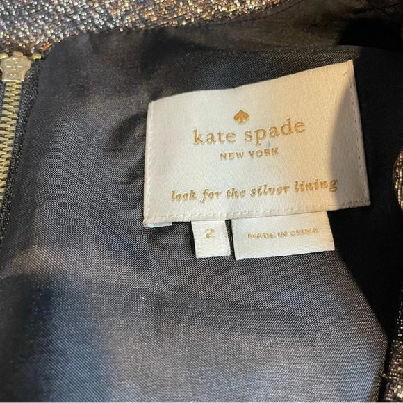 Kate Spade New York Gold Metallic Ruffle Vannie Dress • Size 2 - Picture 7 of 7